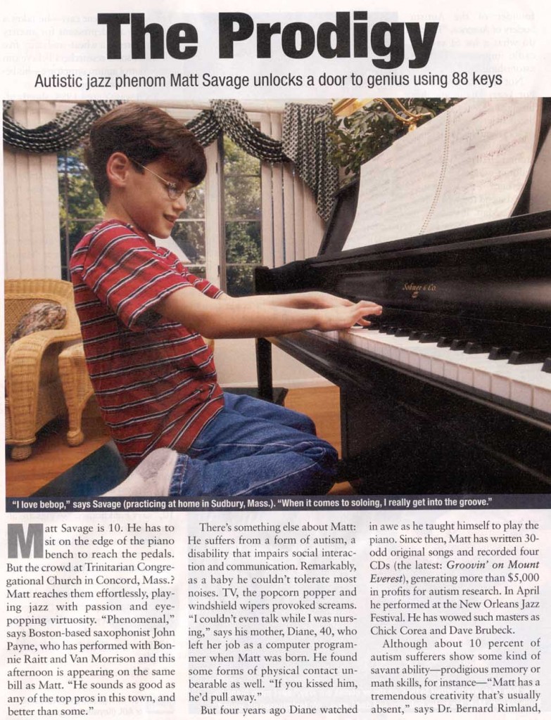 People Magazine article about Matt Savage